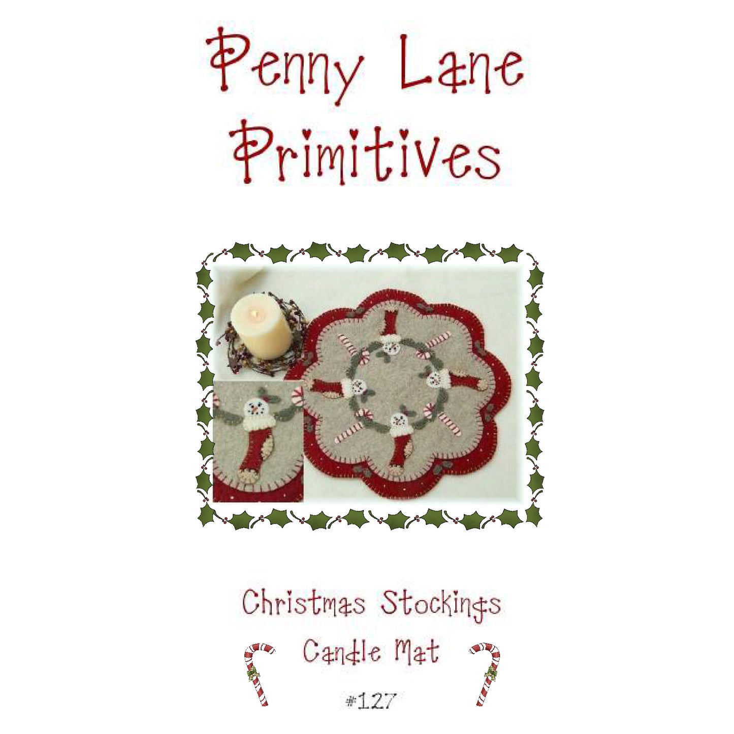 Christmas Stockings Penny Rug & Candle Mat PLP-127e - Downloadable Pattern