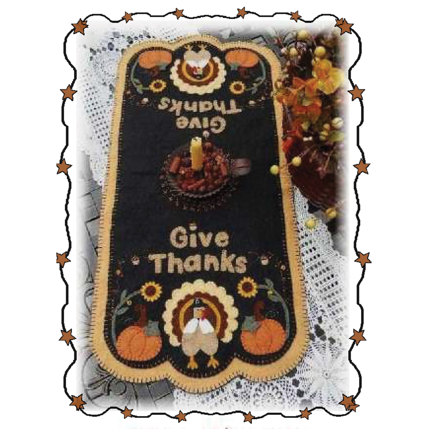 Give Thanks Penny Rug Table Runner PLP-128e - Downloadable Pattern