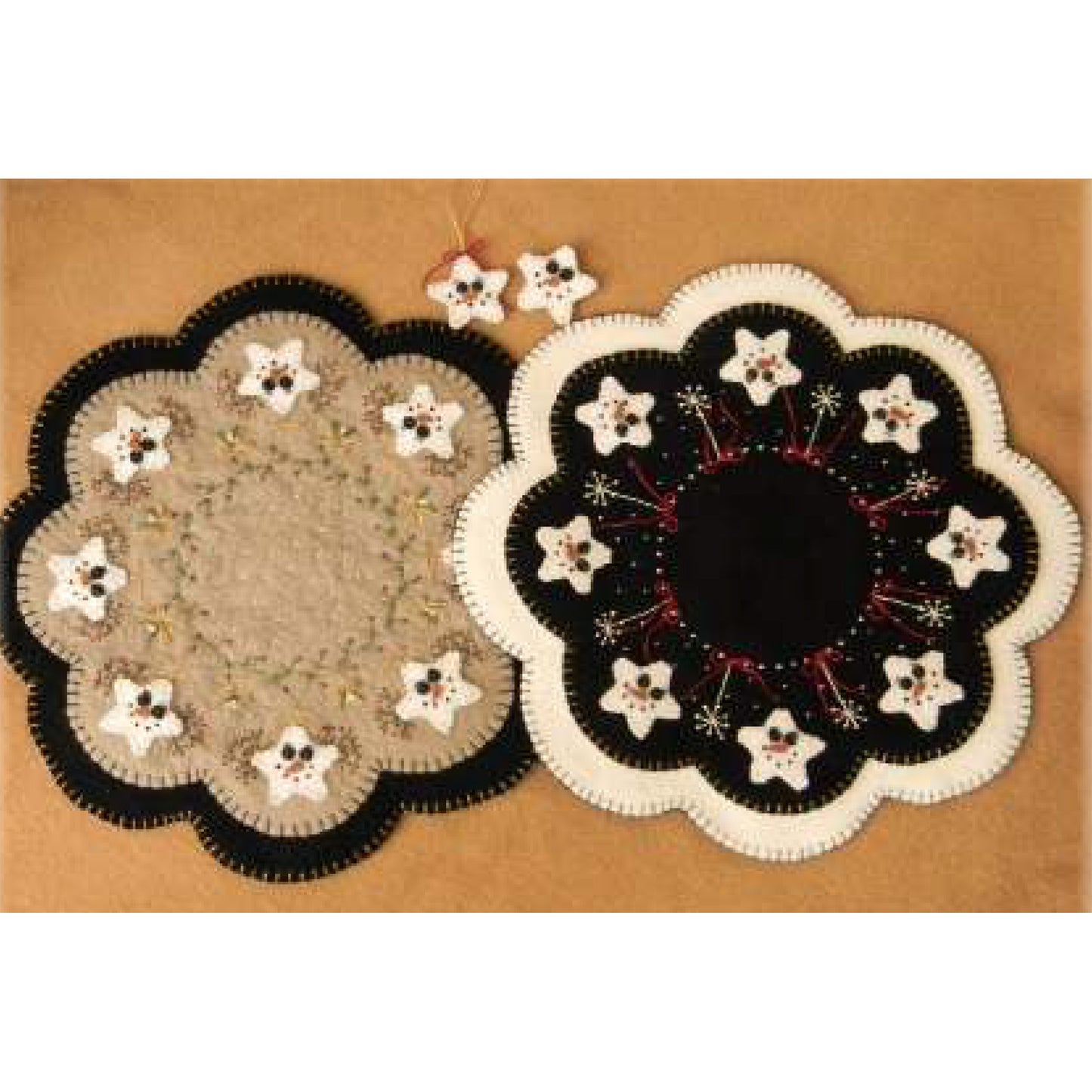 Starry Night Penny Rug Candle Mat PLP-130e - Downloadable Pattern