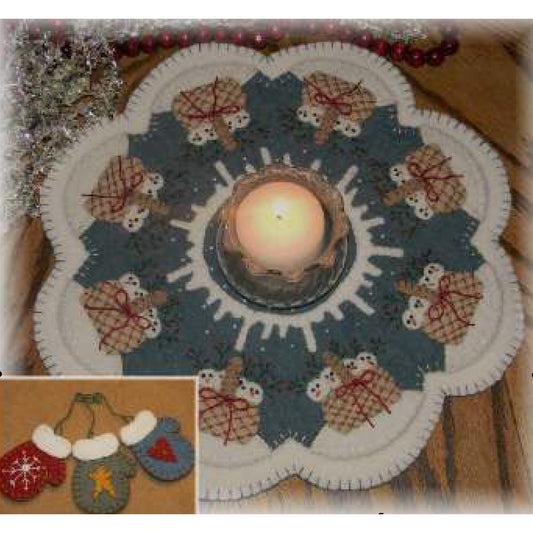 Snow Babies Penny Rug Candle Mat & Mitten Ornies Pattern PLP-131 - Paper Pattern