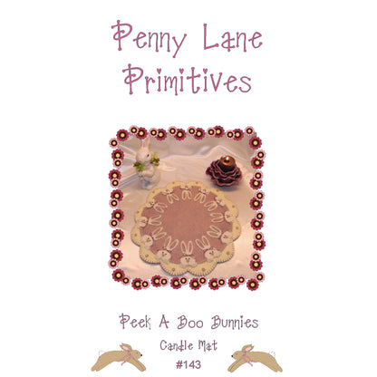 Peek A Boo Bunnies Penny Rug Candle Mat Pattern PLP-143 - Paper Pattern