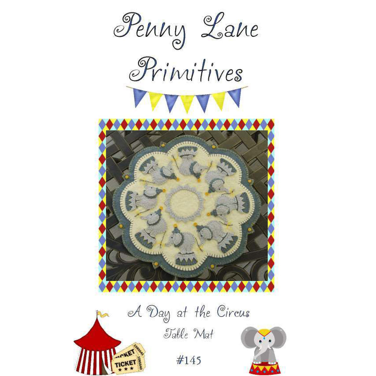 Circus Pattern Rug A Day at the Circus Penny Rug PLP-145e - Downloadable Pattern ...