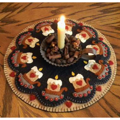 Prim Candles Penny Rug Candle Mat Pattern PLP-156 - Paper Pattern