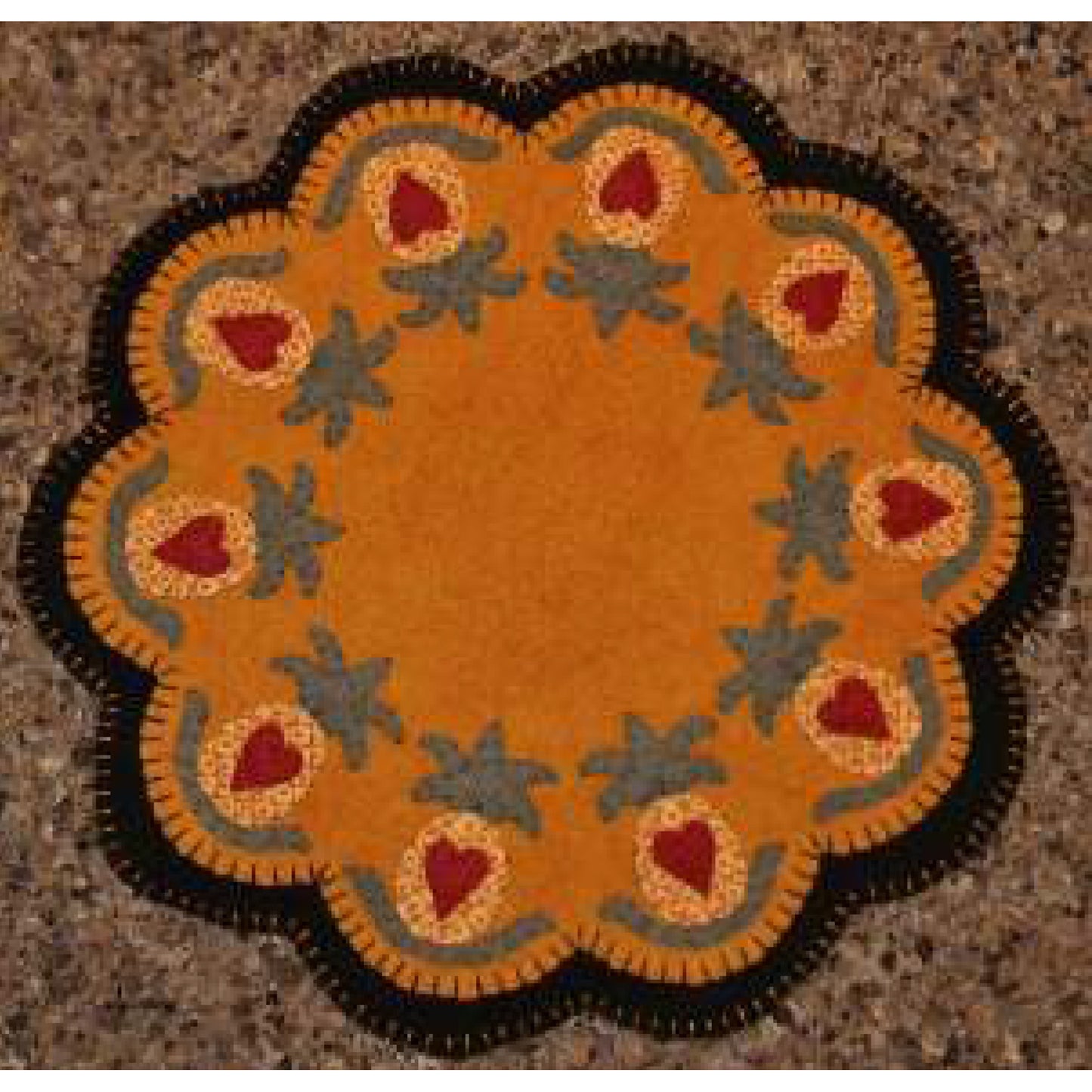 Colonial Welcome Penny Rug Candle Mat PLP-158e - Downloadable Pattern