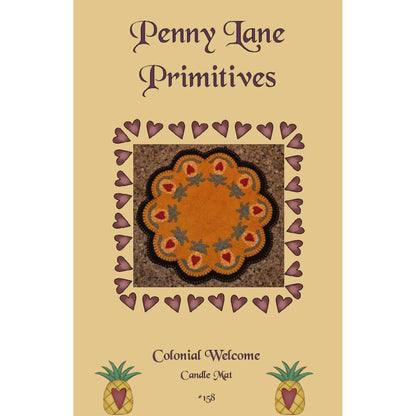 Colonial Welcome Penny Rug Candle Mat PLP-158e - Downloadable Pattern