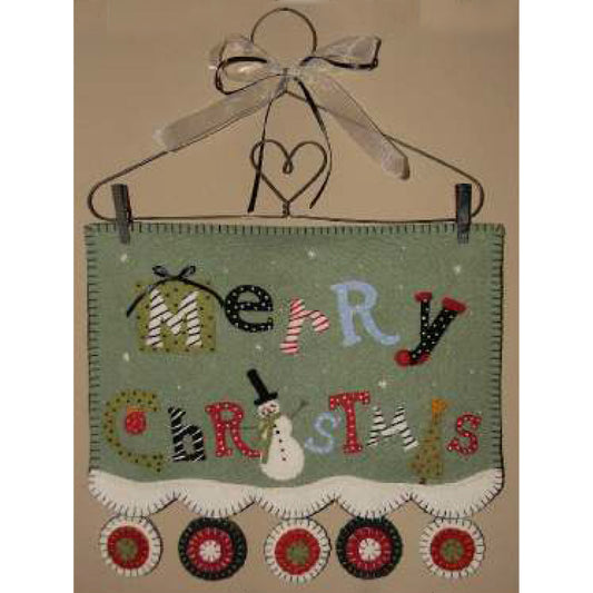 Merry Christmas! Penny Rug Wall Hanging PLP-161e - Downloadable Pattern