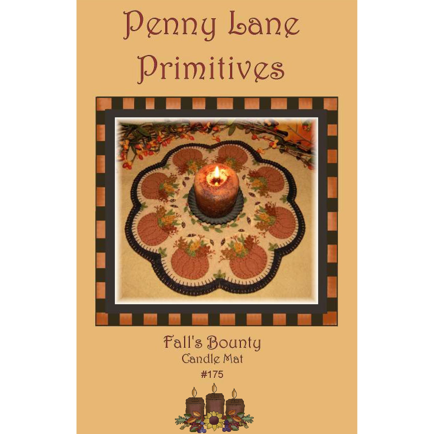 Fall's Bounty Candle Mat PLP-175e - Downloadable Pattern