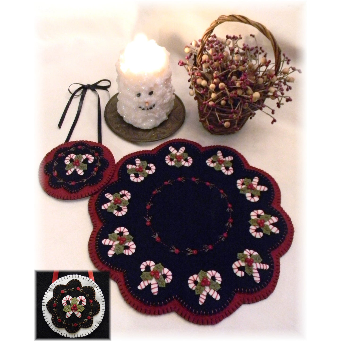 Christmas Candy Candle Mat Pattern PLP-178 - Paper Pattern