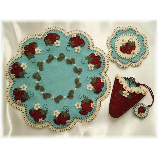 Strawberry Fields Candle Mat/Mini Mat/Scissor Keep and Fob Pattern PLP-180 - Paper Pattern