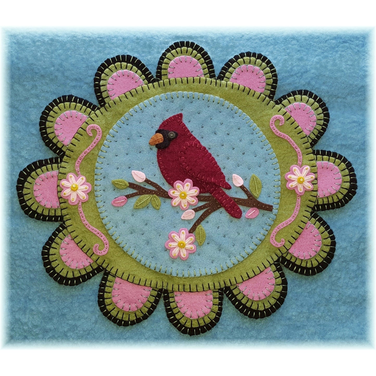 Red Feathered Friend Table Mat Pattern PLP-190 - Paper Pattern