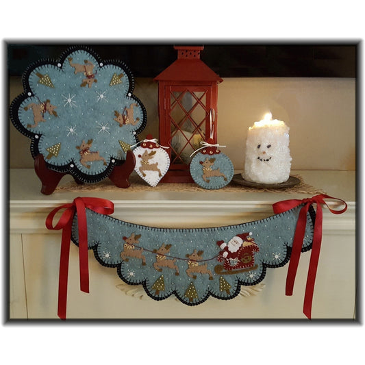 And To All A Good Night! Candle Mat, Chair Swag, & Ornies PLP-217e - Downloadable Pattern