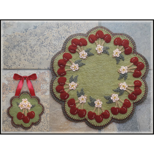 Cherry Blossom Time Candle Mat & Mini Mat PLP-243e - Downloadable Pattern