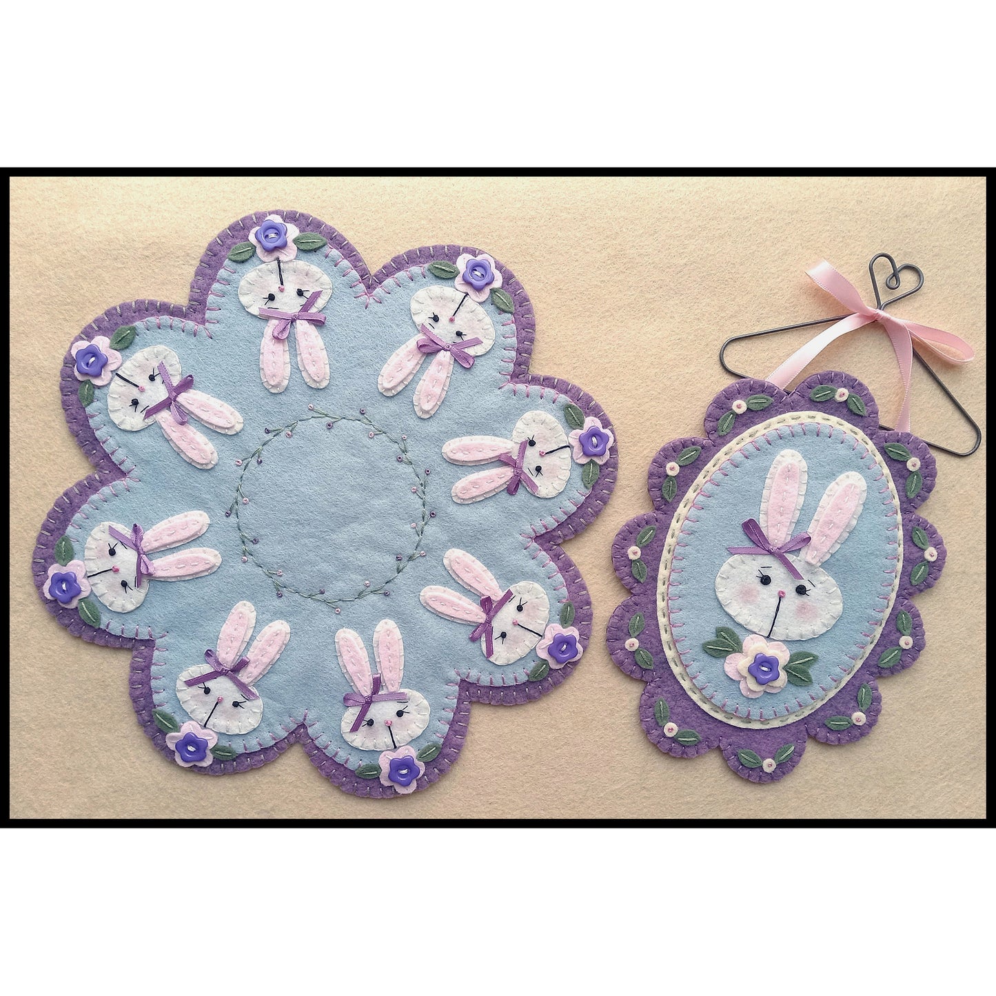 Spring Bunnies Candle Mat and Mini Mat PLP-278e - Downloadable Pattern