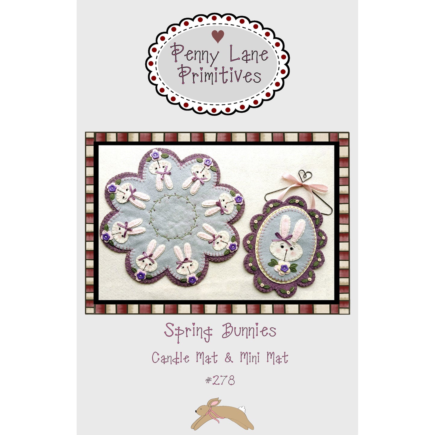 Spring Bunnies Candle Mat and Mini Mat PLP-278e - Downloadable Pattern