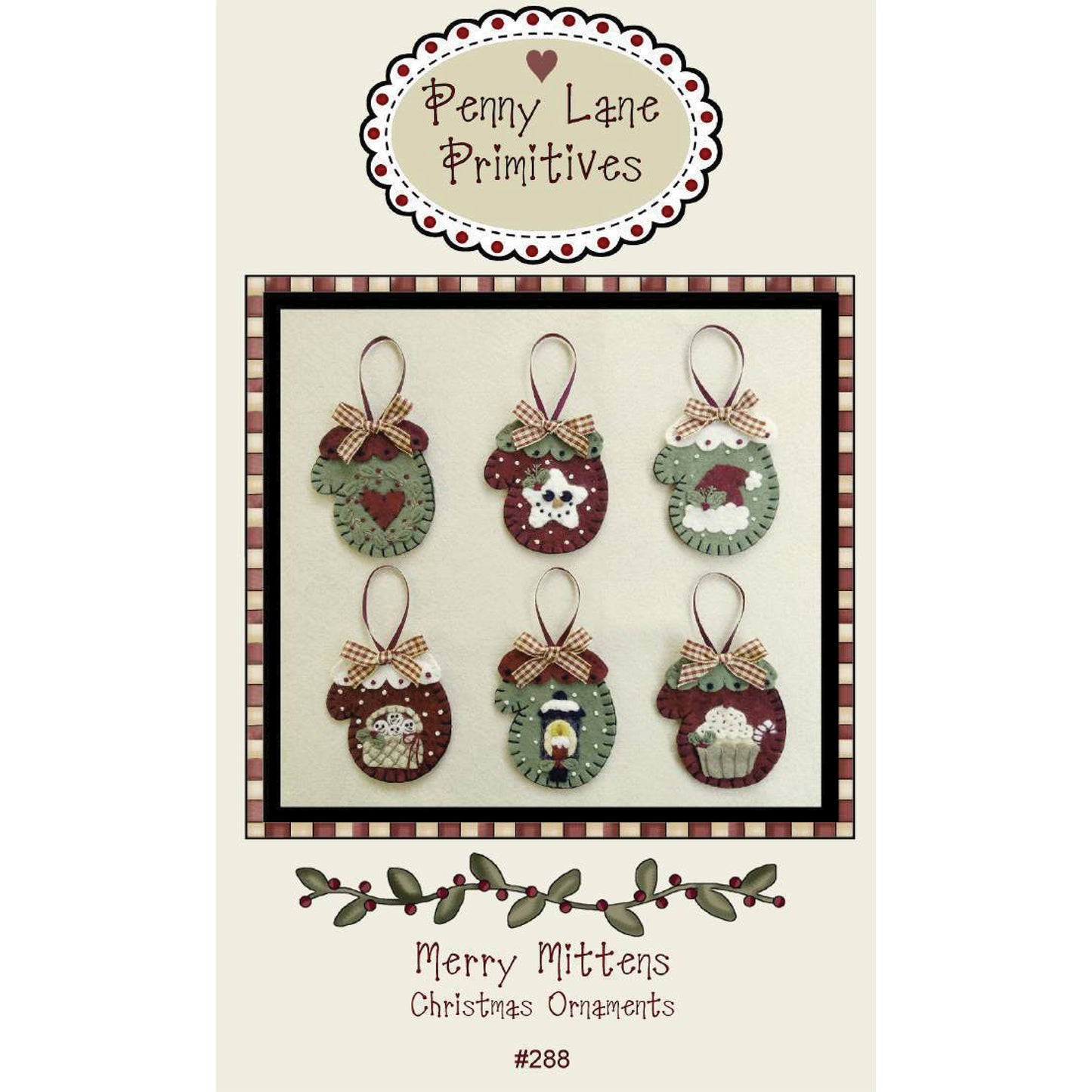 Cover image of pattern for Merry Mittens Christmas Ornaments.