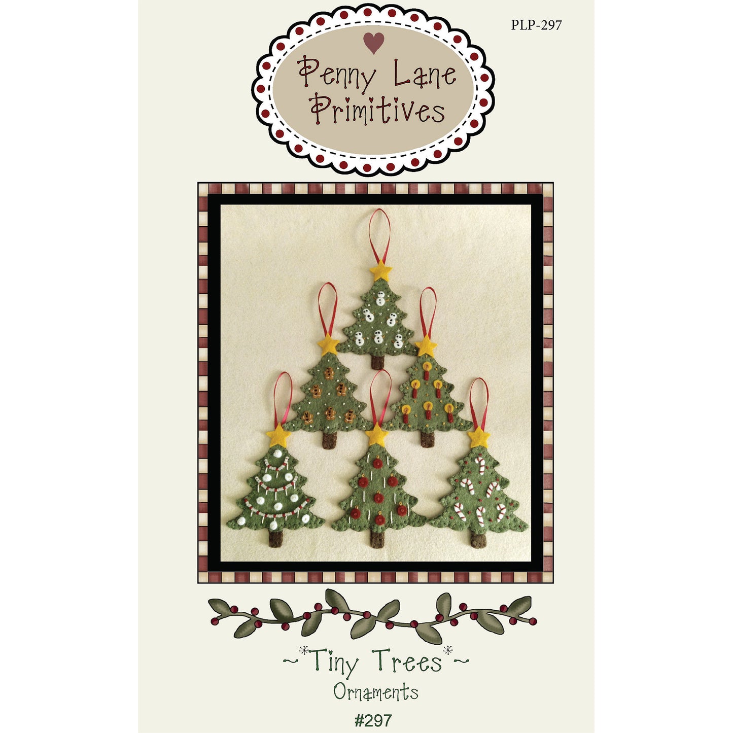 Cover image of pattern for Tiny Trees ornaments.
