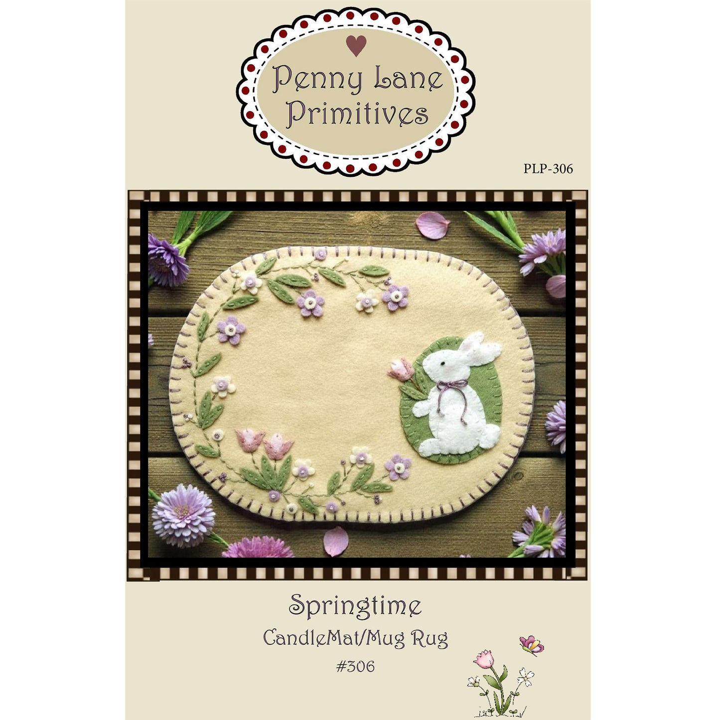 Cover image of pattern for Springtime Candle Mat and Mug Rug.