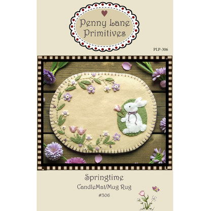 Cover image of pattern for Springtime Candle Mat and Mug Rug.