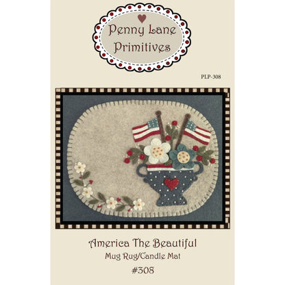 Cover image of pattern for America The Beautiful Mug Rug/Candle Mat.
