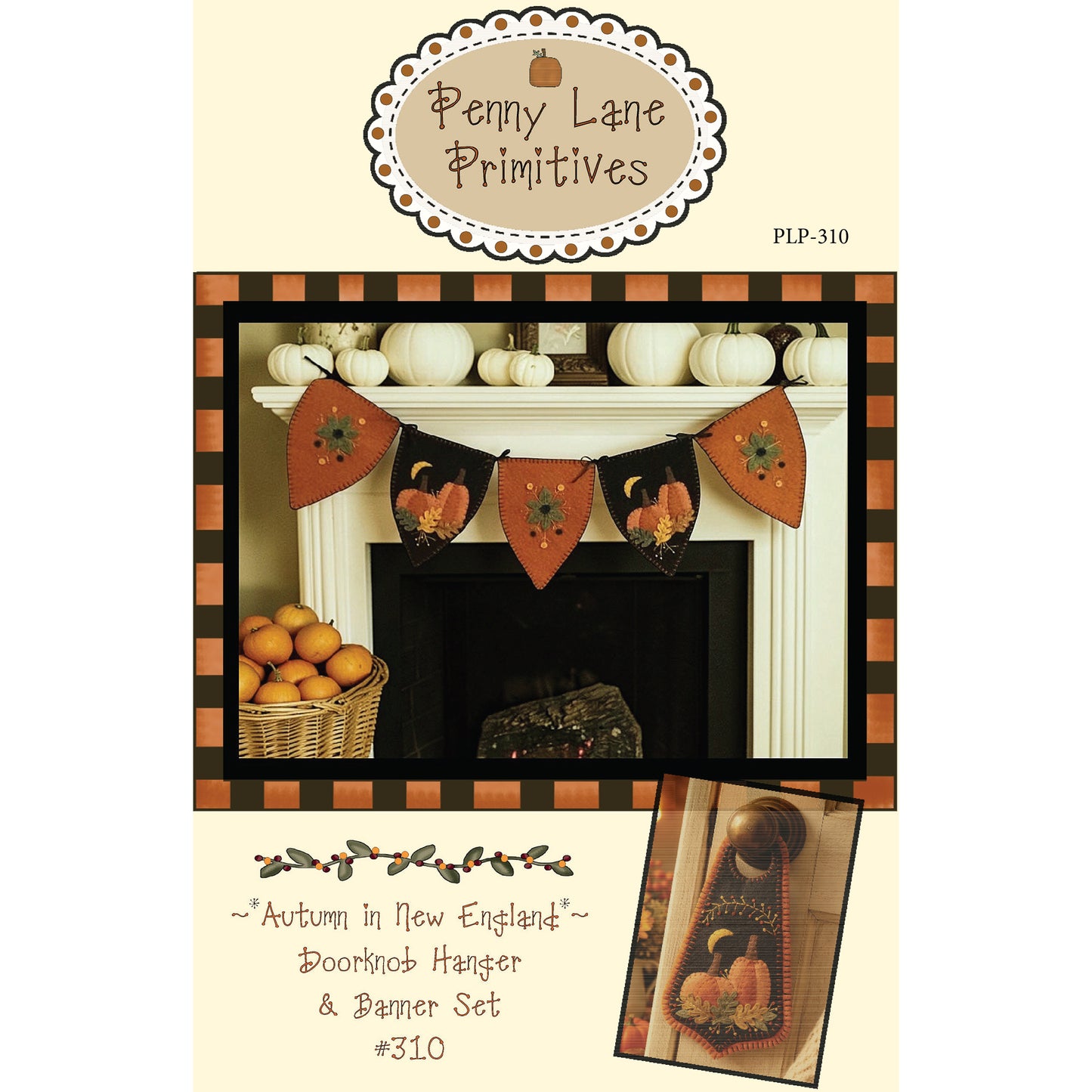 Autumn in New England Doorknob Hanger and Banner Set Pattern PLP-310 - Paper Pattern