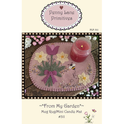 From My Garden - Mug Rug/Candle Mat PLP-311e - Downloadable Pattern