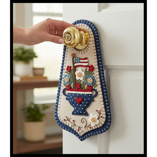 America the Beautiful Doorknob Hanger Pattern PLP-313e - Downloadable Pattern