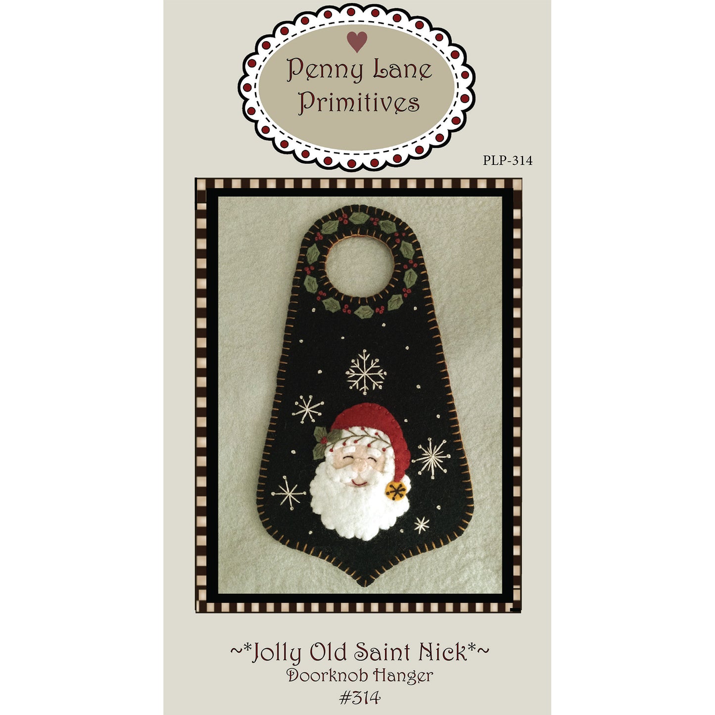 Cover image of pattern for Jolly Old Saint Nick Doorknob Hanger.
