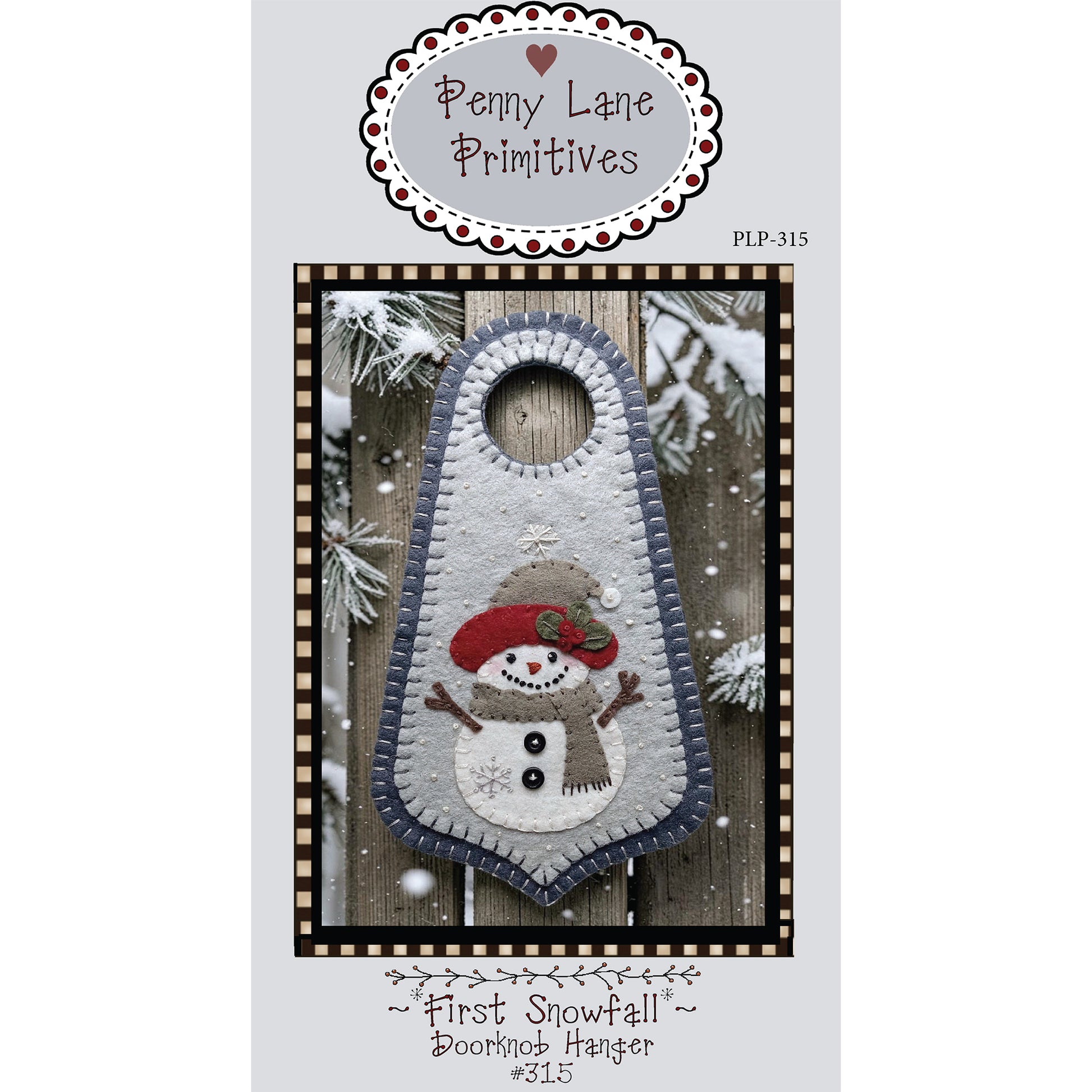 Cover image of pattern for First Snowfall Doorknob Hanger.