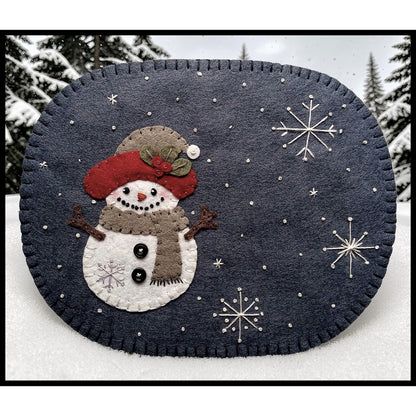 First Snowfall Mug Rug/Candle Mat Pattern PLP-316 - Paper Pattern