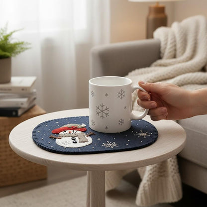 First Snowfall Mug Rug/Candle Mat Pattern PLP-316 - Paper Pattern