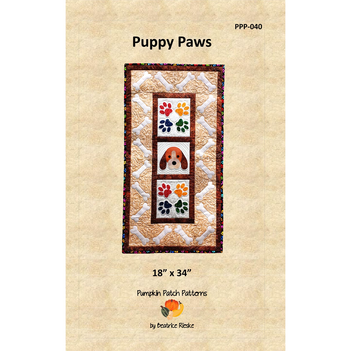 Puppy Paws Wall Hanging PPP-040e - Downloadable Pattern