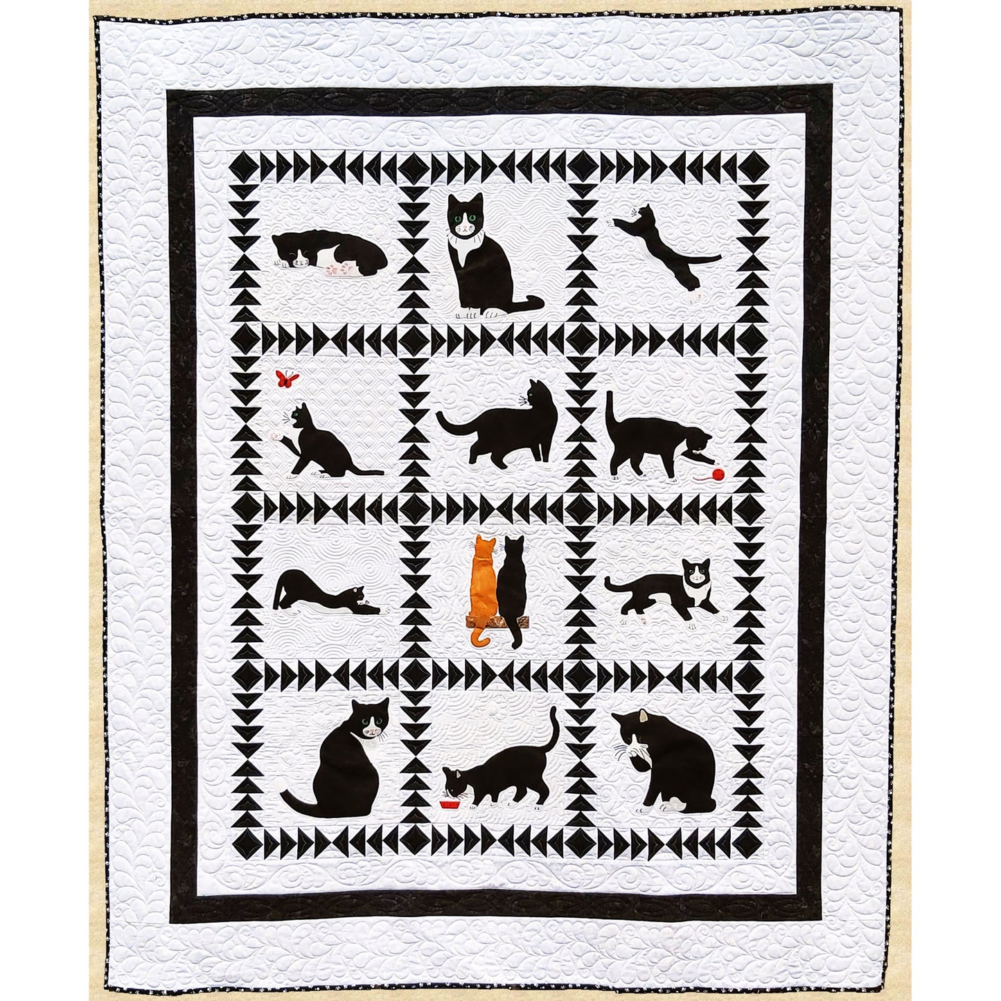 Tuxedo Cats Quilt PPP-045e - Downloadable Pattern