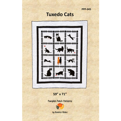 Tuxedo Cats Quilt PPP-045e - Downloadable Pattern