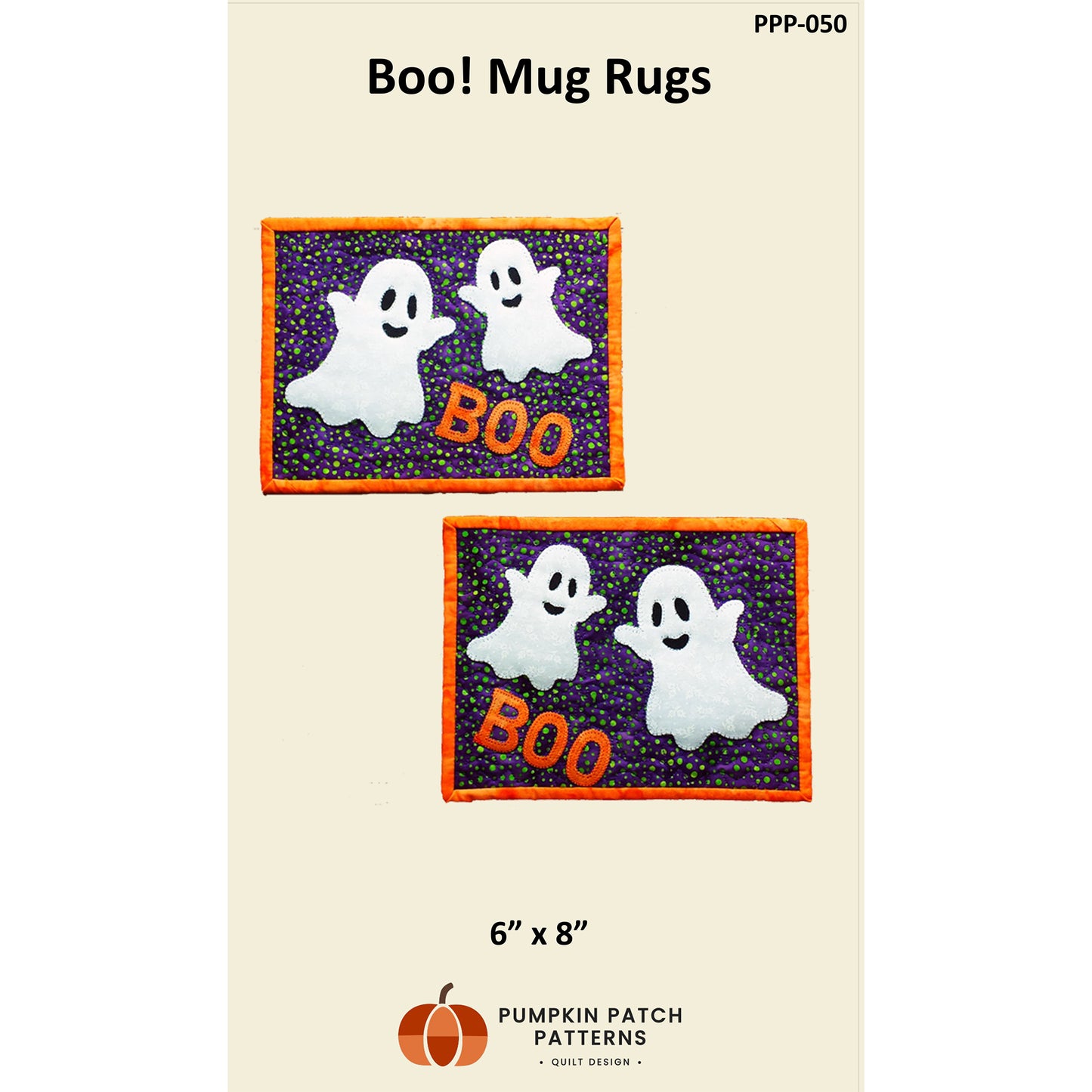 Cover image of pattern for Boo! Mug Rug.