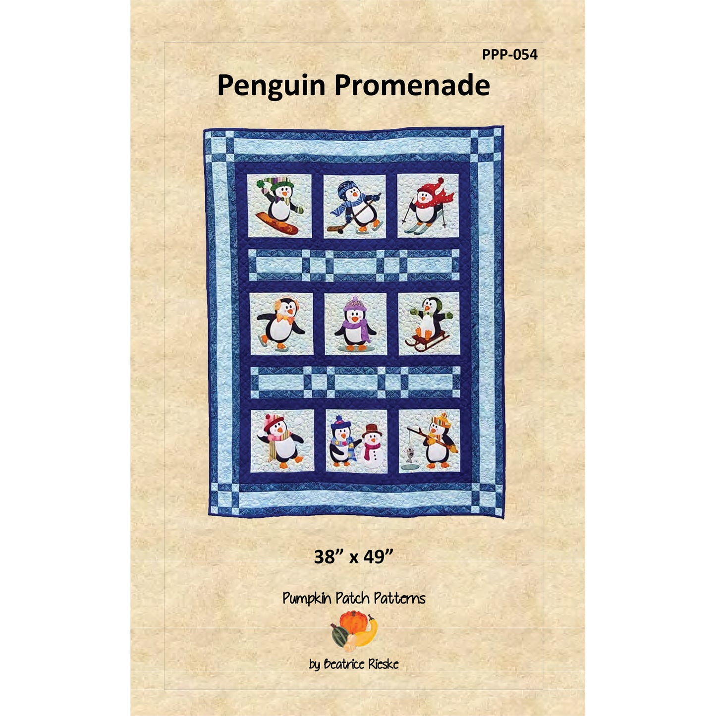 Penguin Promenade Quilt PPP-054e - Downloadable Pattern