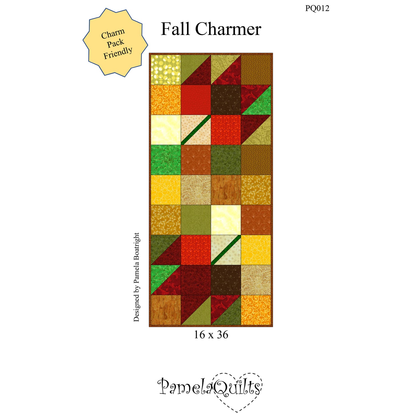 Fall Charmer Wall Hanging Quilt Pattern PQ-012 - Paper Pattern