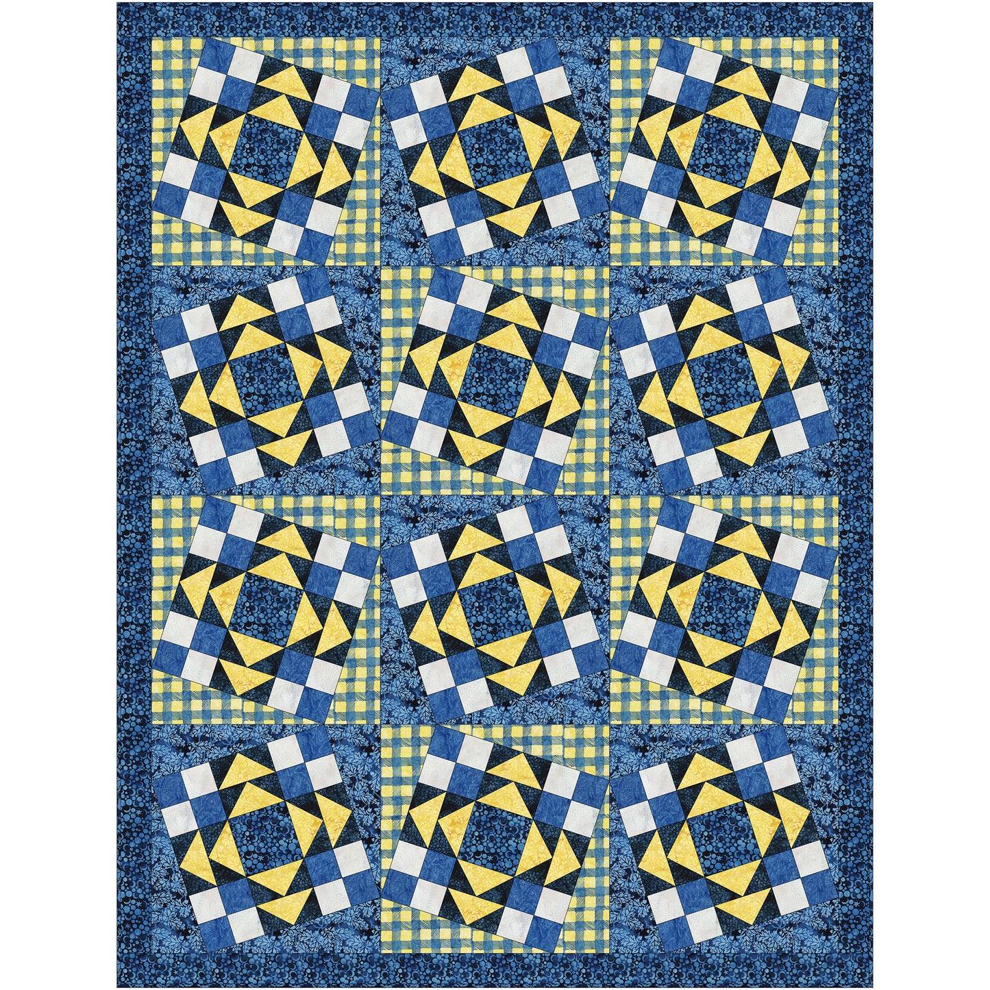 Checker Twist Quilt Pattern PQ-031 - Paper Pattern