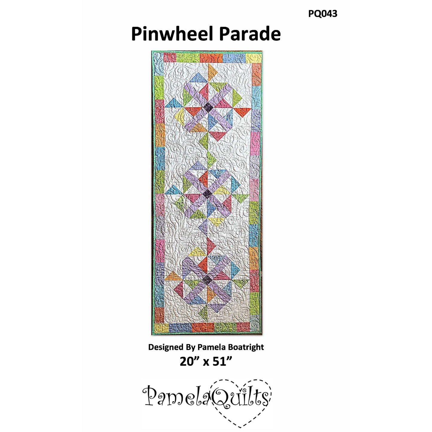 Pinwheel Parade Table Runner Pattern PQ-043 - Paper Pattern
