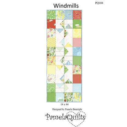 Windmills Table Runner Pattern PQ-104 - Paper Pattern