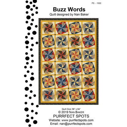 Cover image of pattern for Buzz Words quilt.