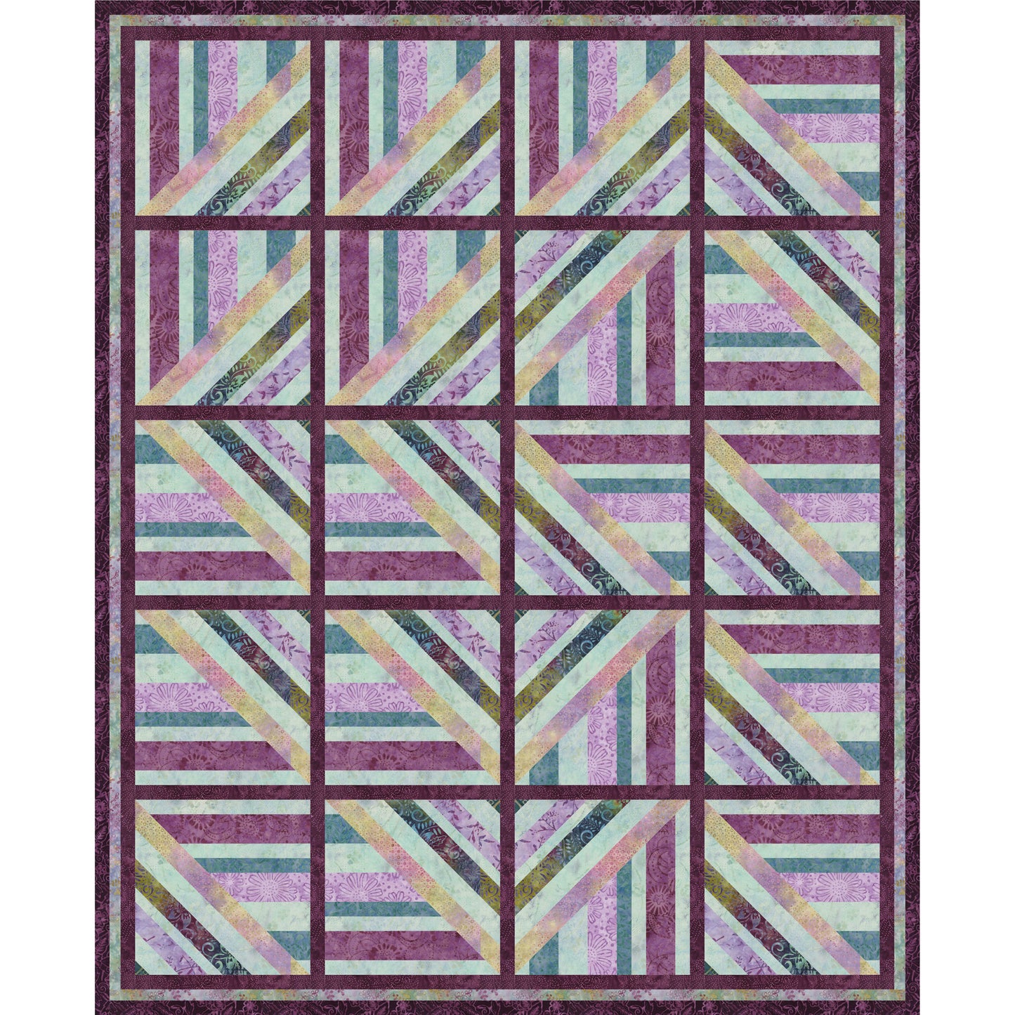 Purrfect Purrple Quilt PS-1028e - Downloadable Pattern