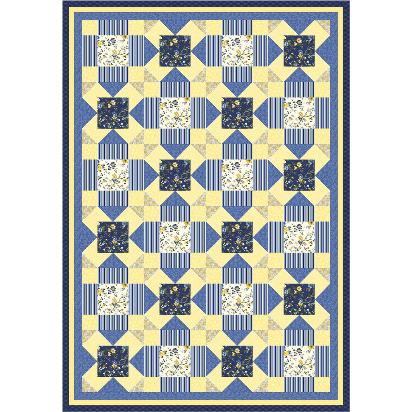 Butter and Blue Quilt PS-1030e - Downloadable Pattern