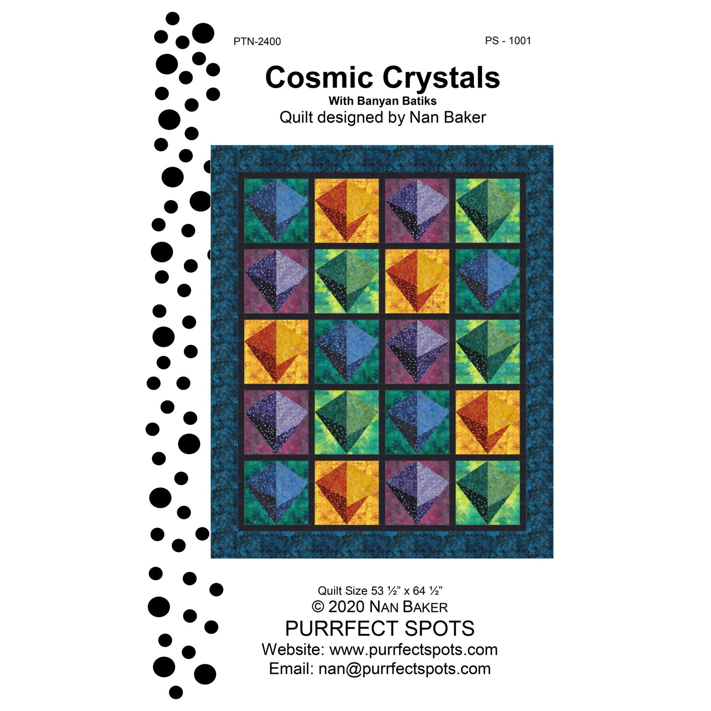 Cosmic Crystals Quilt Pattern PS-1059B - Paper Pattern