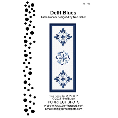 Delft Blues Table Runner Pattern PS-1063 - Paper Pattern