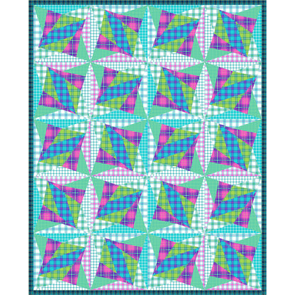 Hand Gliders quilt features squares with five fabrics making it a really unique and fun quilt.