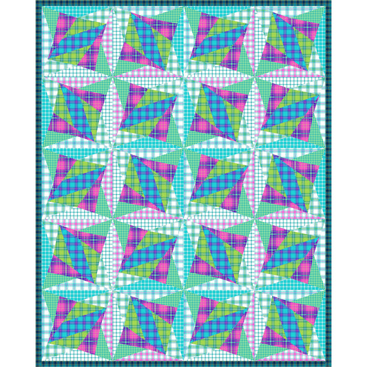 Hand Gliders quilt features squares with five fabrics making it a really unique and fun quilt.