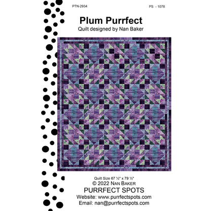 Cover image of pattern for Plum Purrfect Quilt.