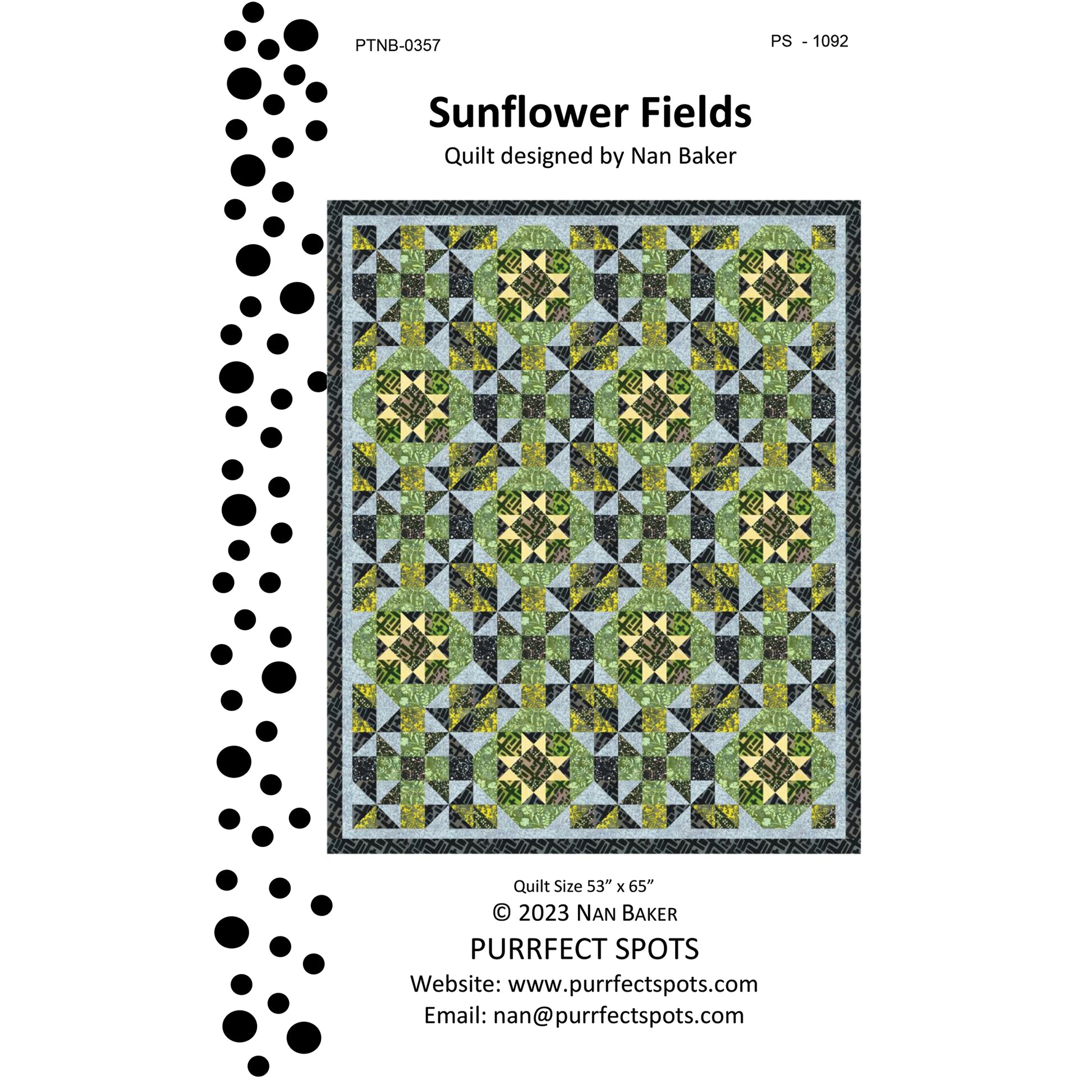 Cover image of pattern for Sunflower Fields Quilt.