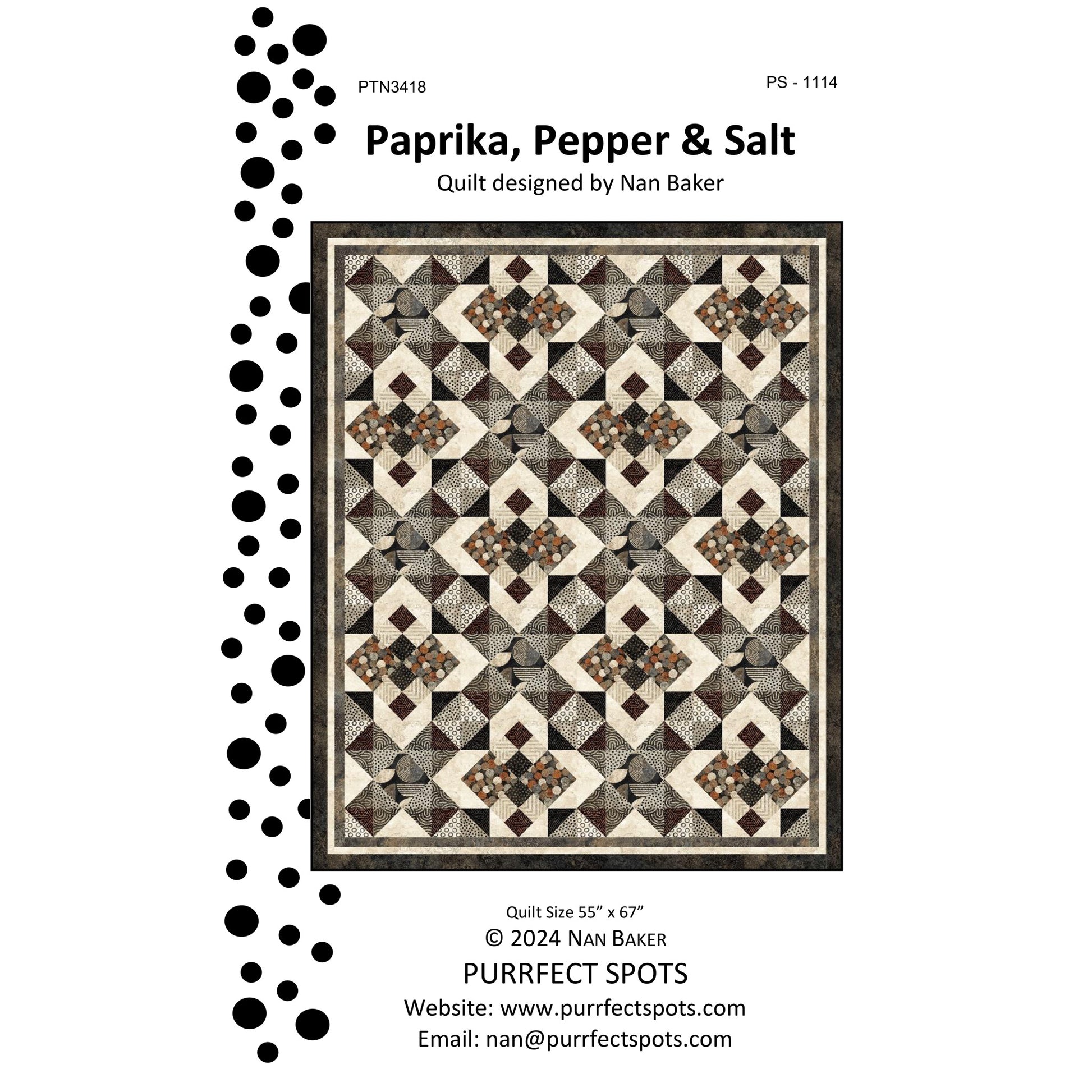 Cover image of pattern for Paprika, Pepper and Salt Quilt.