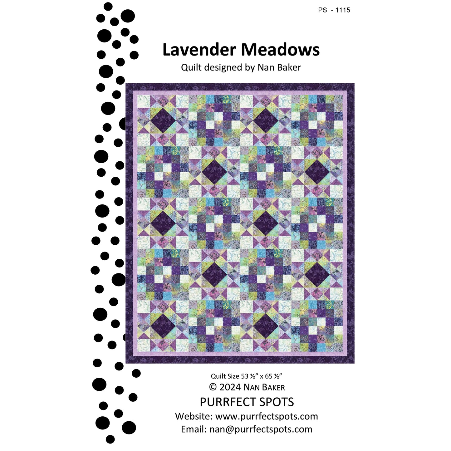 Cover image of pattern for Lavender Meadows Quilt.